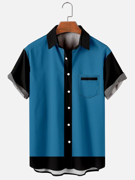 

Male Colorblock Printed Casual Shirts & Tops, Blue, Men's Floral shirt