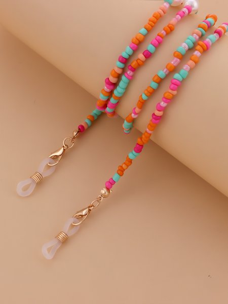 

Holiday Colorful Beaded Pearl Eyeglasses Chain, As picture, Accessories