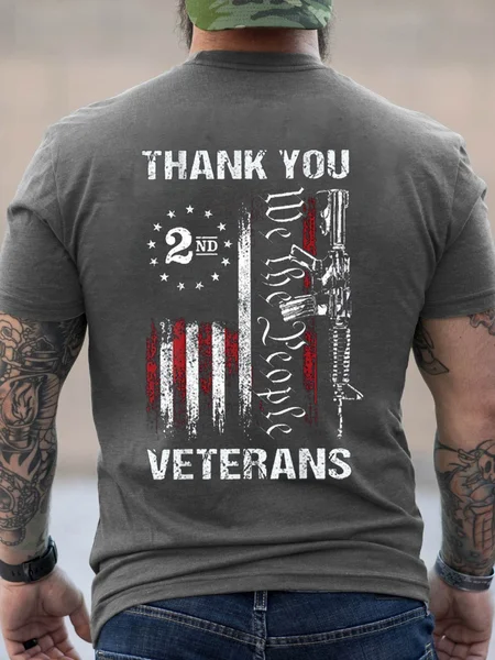 Thank You Veterans We The People Men's Shirts & Tops, Gray, T-shirts
