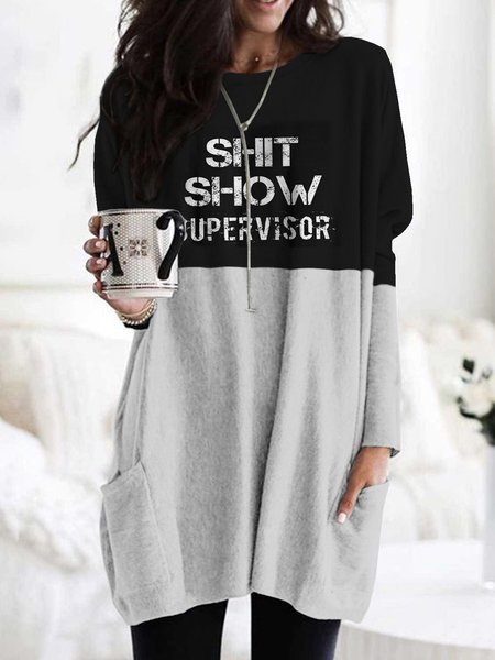 

Crew Neck Cotton Blends Dresses, Black, Dresses