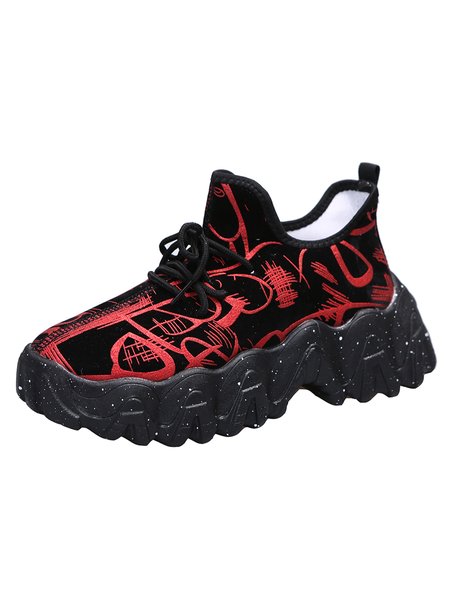 

Personalized Graffiti Lace Up Platform Shoes, Red, Athletic & Casual Shoes