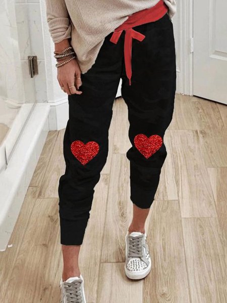 

Cotton Blends Party Color Block Pants, Black, Pants