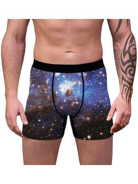 

Men's Bottle Digital Print Boxer Briefs, Black, Men's Underwear