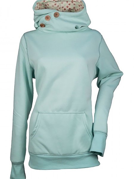 

Hooded Casual Solid Long Sleeves Sweatshirts, Blue, Hoodies & Sweatshirts