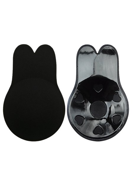 

JFN Breathable And Invisible Rabbit Ears Breast Lift Silicone Nipple, Black, Bra & Bra Sets