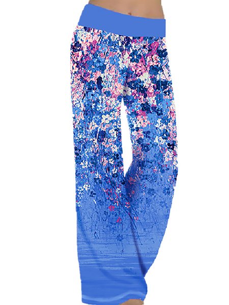 

Shift Floral Cotton-Blend Pants, Blue, Sport Pants