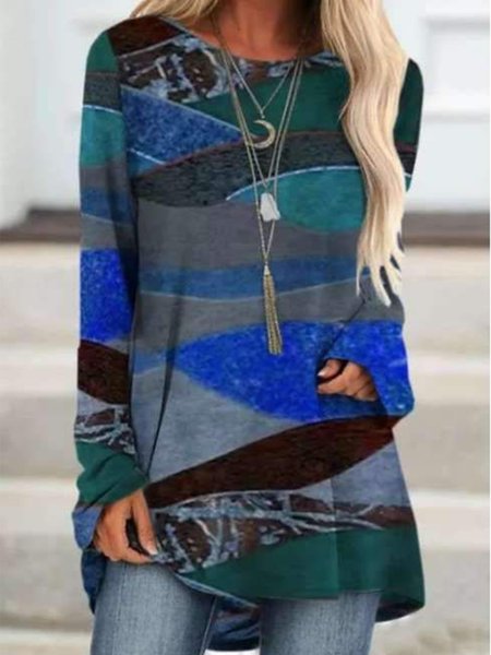 

Loosen Abstract Vintage T-shirt, Multicolor, Tops