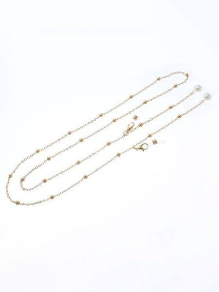 Elegant Pearl Round Bead Alloy Glasses Chain, As picture, Accessories
