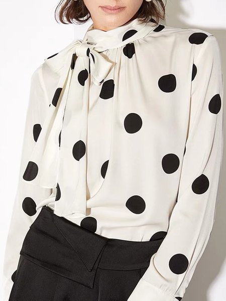 

Elegant Regular Fit Polka Dots Shirt, White, Blouses and Shirts