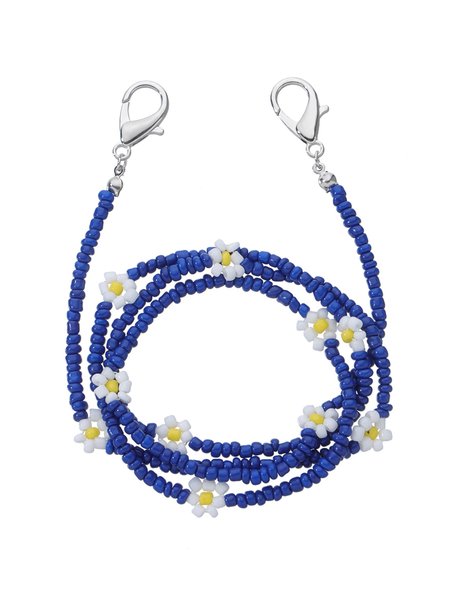 

Holiday Colorful Beaded Flower Glasses Chain, Blue, Accessories