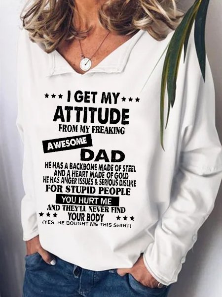 

I Get A Awesome Dad V-neck Tops, White, Hoodies&Sweatshirts