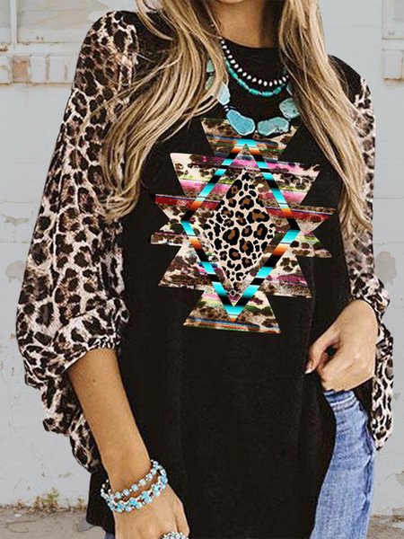 

Plus Size Crew Neck Casual Raglan Sleeve Shirts & Tops（accessory not included）, Black, Long sleeve tops