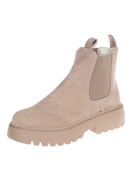 

Simple Casual Plain Chelsea Chelsea Boots, Apricot, Boots
