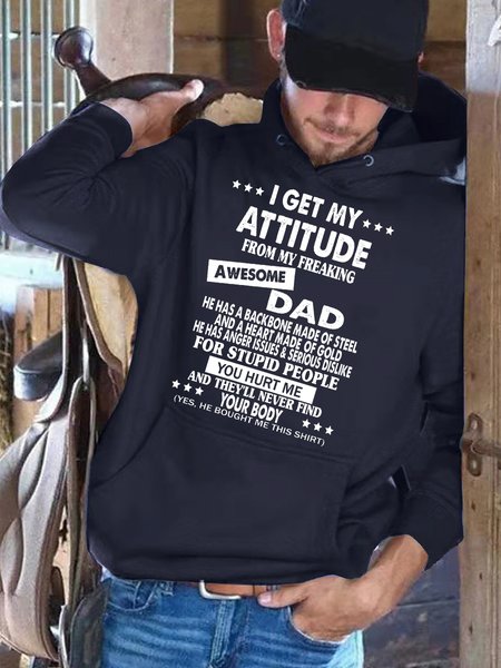 

I Get A Awesome Dad Casual Hooded Sweatshirt, Purplish blue, Hoodies&Sweatshirts