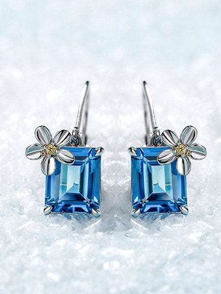 

Fashion Flower Crystal Earrings, As picture, Earrings