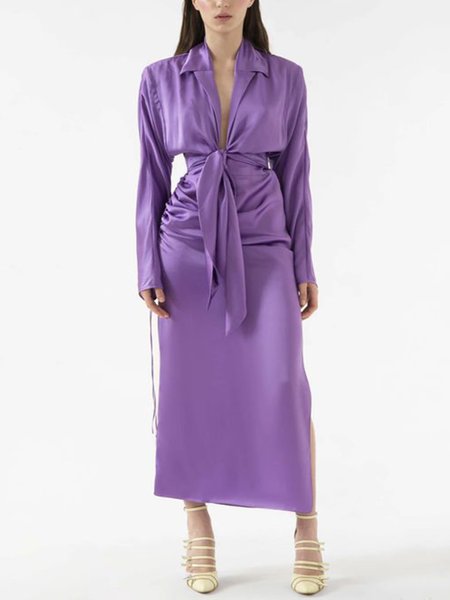 

Solid Elegant Dresses, As picture, Maxi Dresses