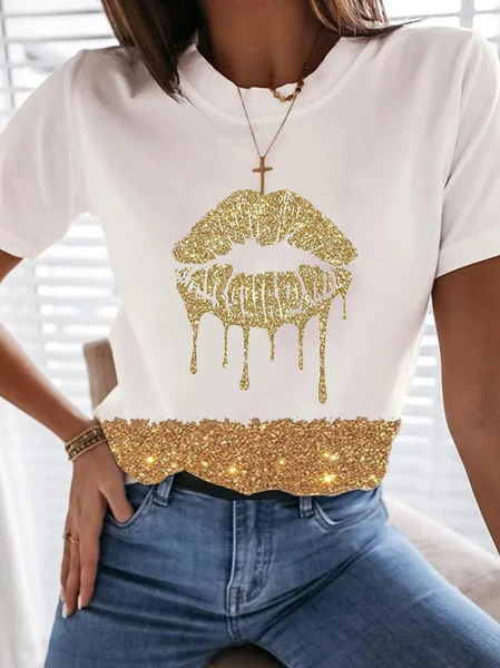 

Party Lips Printed Shirts & Tops, White, Tops