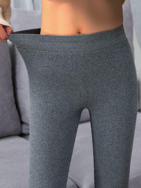 

Plain High Strectch Skinny Pants, Deep gray, Leggings