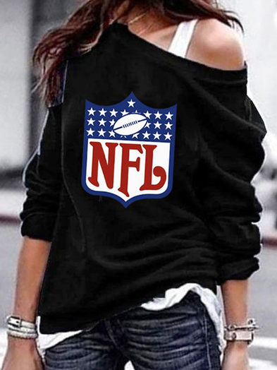 

Letter Casual Crew Neck Shirts & Tops, Black, Tops