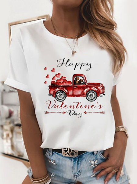 

Loosen Cotton Blends Letter Printed Shirts & Tops, White, Tops
