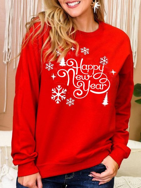 

Crew Neck Letter Casual Sweatshirt, Red, Hoodies & Sweatshirts