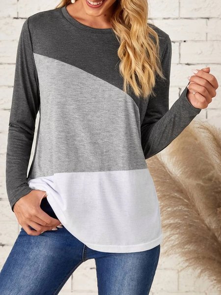 

Loosen Color Block Shirts & Tops, Gray, Tops