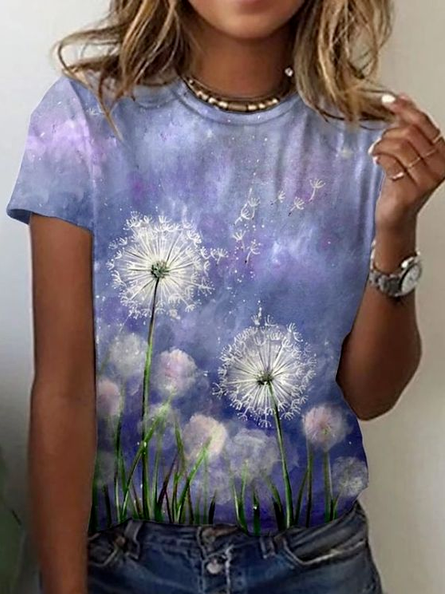 

Floral Casual Cotton Blends Shirts & Tops, Multicolor, Tops