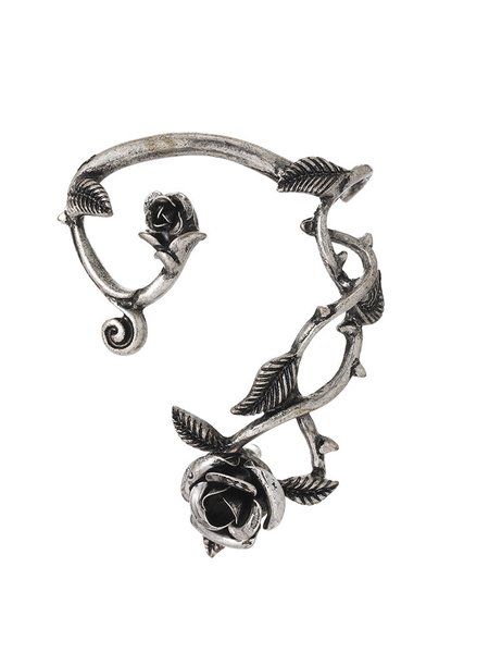 

Valentine's Day Personality Rose Alloy Ear Cuff, Black, Earrings