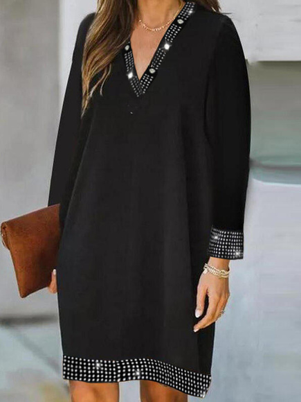 

Loosen Elegant Solid Dresses, Black, Formal Dresses