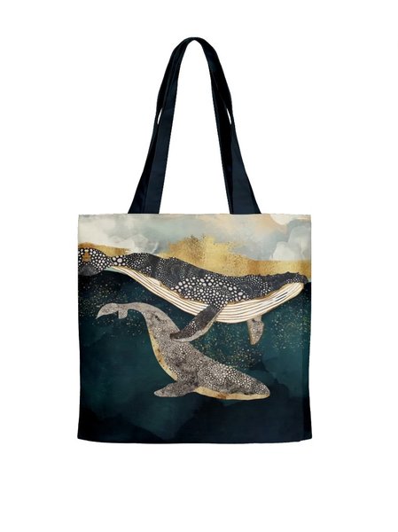 

Personalized Whale Shopping Bag, As picture, Bags