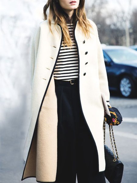 

Daily Long Sleeve Loosen Solid Outerwear, As picture, Coats