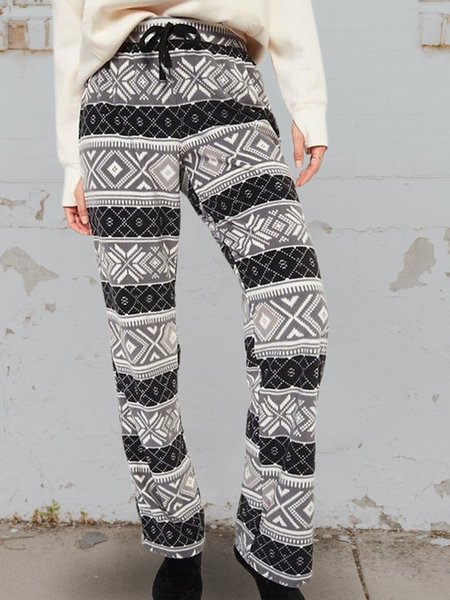 

Plus Size Elastic waist Casual Loosen Daily Pants, Black, Pants