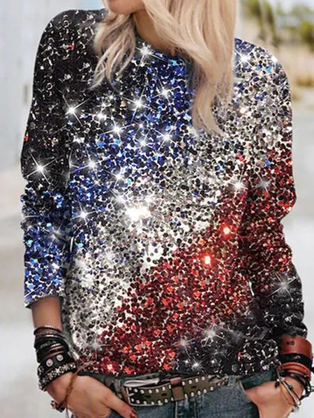 

Loosen Color Block Statement Shirts & Tops, Multicolor, Tops