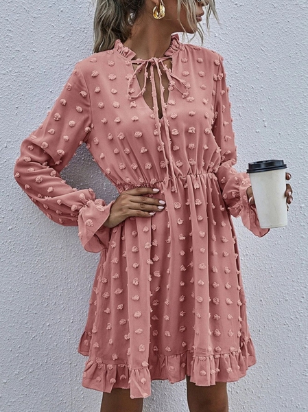 

Loosen Vacation Chiffon Dresses, Shrimp red, Casual Dresses