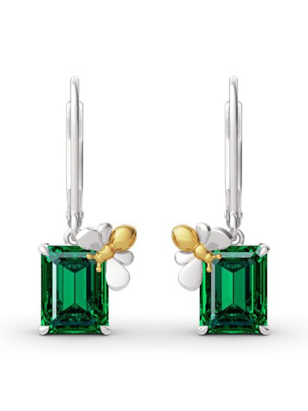 

Fashion Bee Crystal Earrings, As picture, Earrings