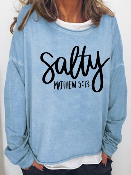 

Salty Christian Quote Regular Fit Sweatshirt, Light blue, Hoodies&Sweatshirts
