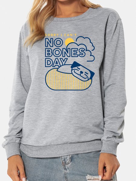 

Unocis Fun Print Round Neck Sweatshirt, Gray, Sweatshirts