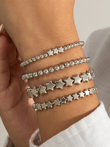 

Trendy Star Cascading Bracelet, Silver, Bracelets