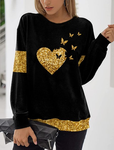 

Butterfly Casual Long Sleeve Shirts & Tops, Black, Hoodies & Sweatshirts