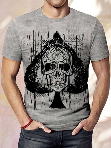 

Funny Poker Casual Crew Neck T-shirt, As picture, T-shirts