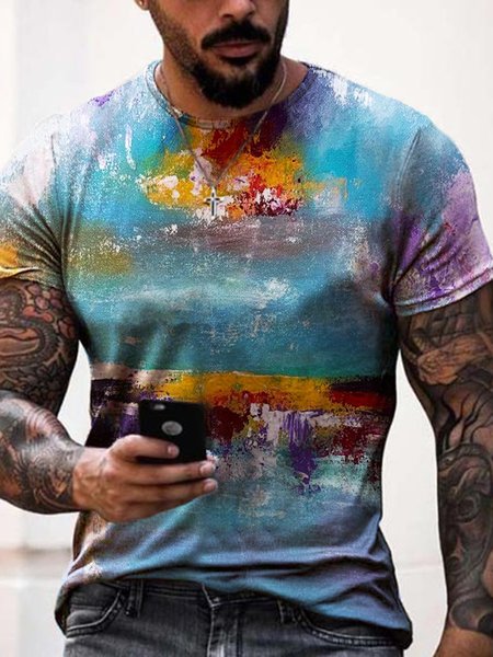 

Casual Crew Neck Shirts & Tops, Green, T-shirt