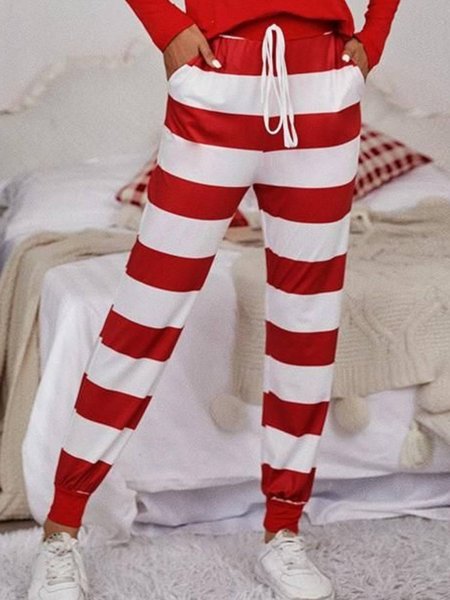 

Daily Regular fit Long Striped Pants, Red, Sport Pants
