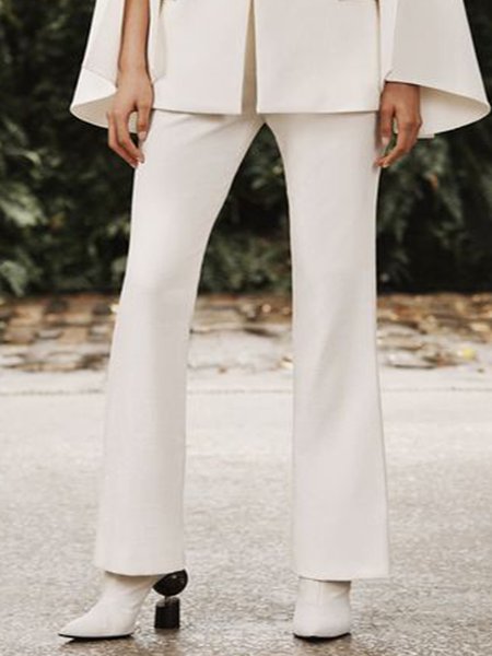 

Regular Fit Flare Leg Pants, As picture, Straight Leg Pants