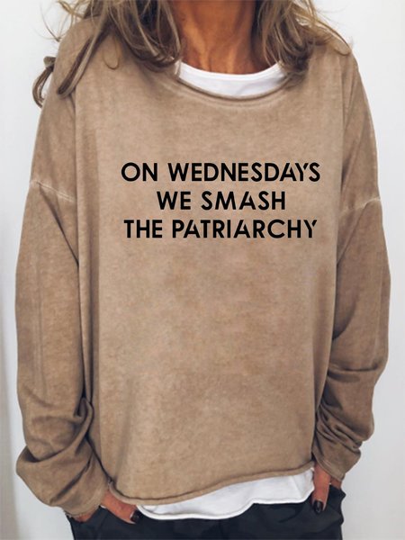

On Wednesdays We Smash The Patriarchy Sweatshirt, Khaki, Hoodies&Sweatshirts