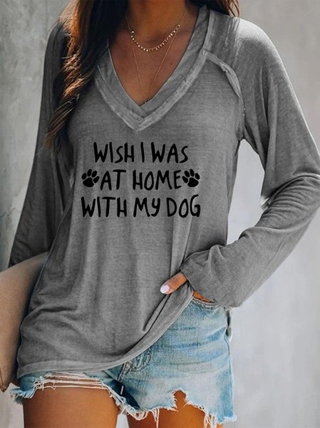 

Wish I Was At Home With My Dog Sweatshirt, Gray, Hoodies&Sweatshirts