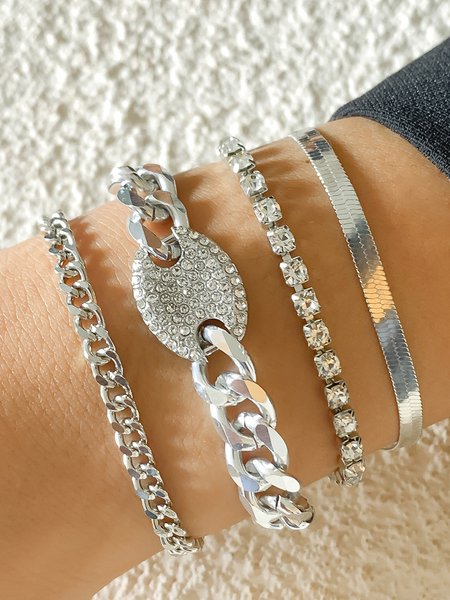 Diamond Cascading Bracelet, Silver, Bracelets