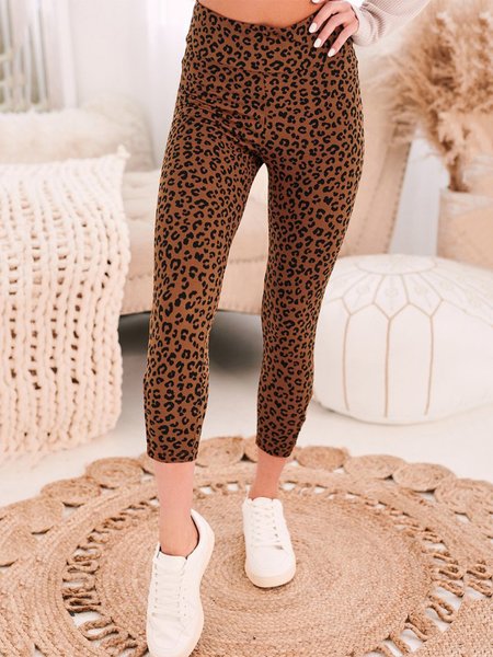 

Casual Plus Size Leopard Leggings, Leggings