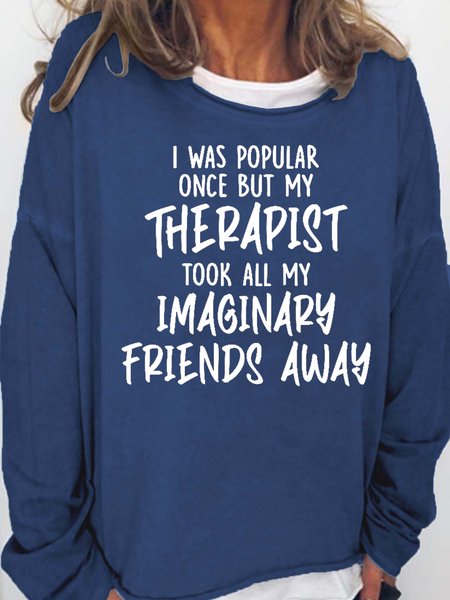 

I Was Popular Once Women's Sweatshirt, Deep blue, Hoodies&Sweatshirts