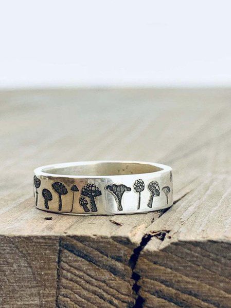 

Vintage Antique Silver Mushroom Ring, As picture, Rings