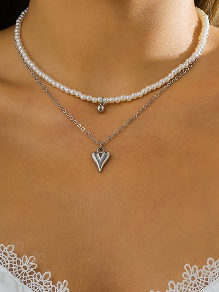 

Vintage Love Pearl Necklace, Silver, Necklaces